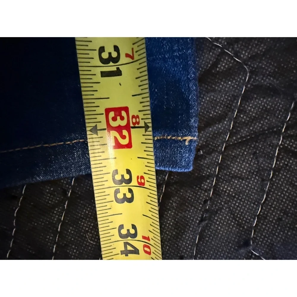 Tory Burch Super Skinny Jeans Womens 32 Blue Denim Stretch Gold Logo Medallion